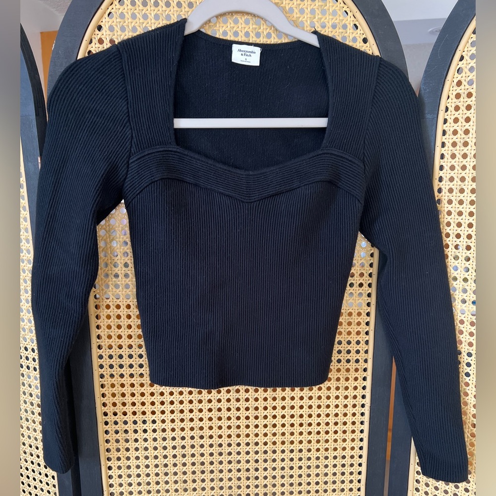 Abercrombie & Fitch Black ribbed Knit Top